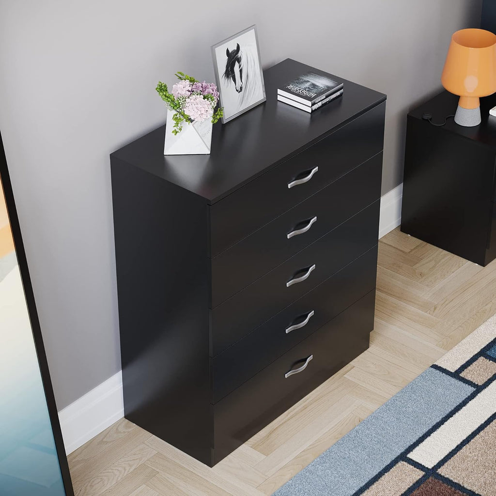 Riano 5-Drawer Chest – Black