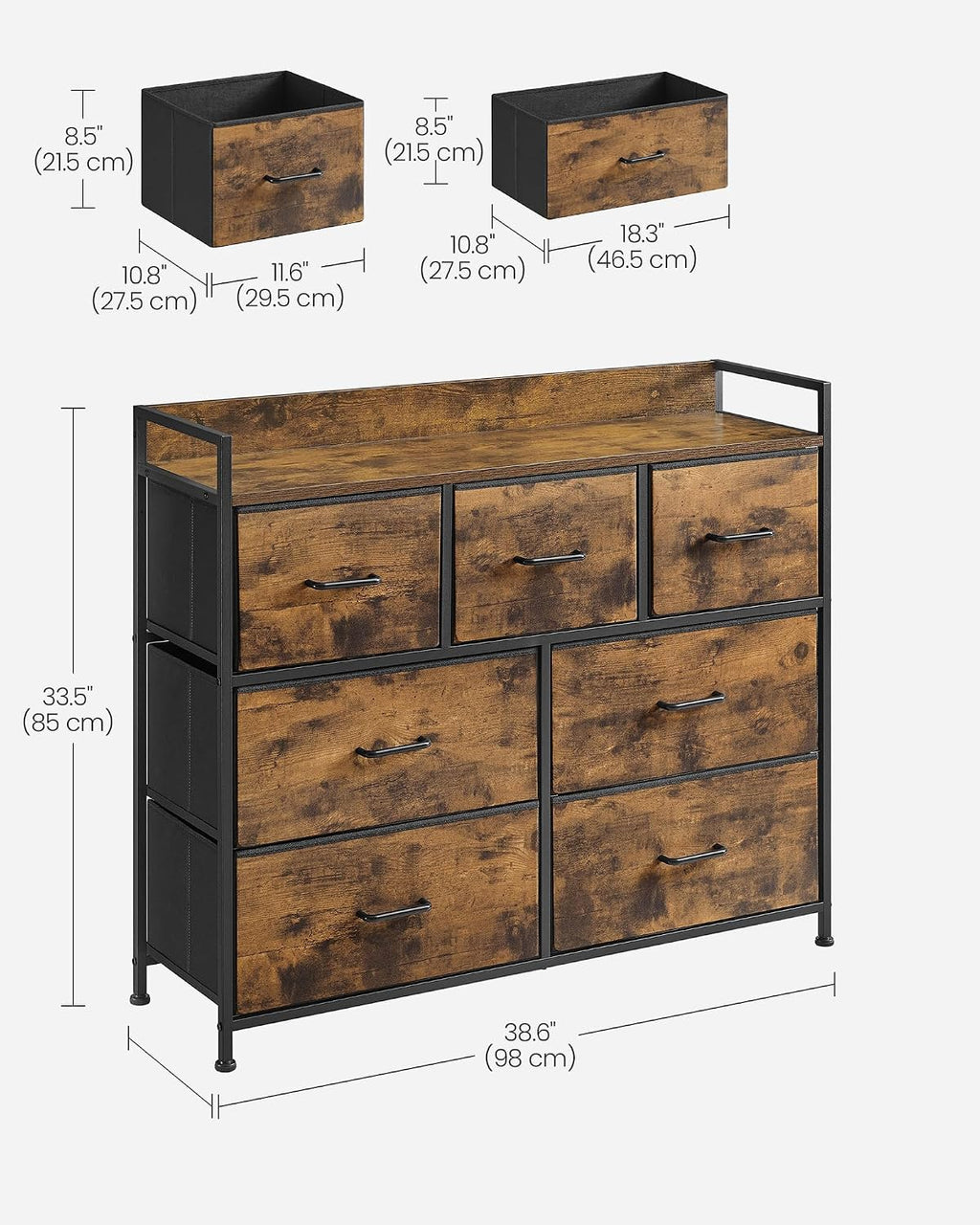 SONGMICS 7-Drawer Fabric Chest
