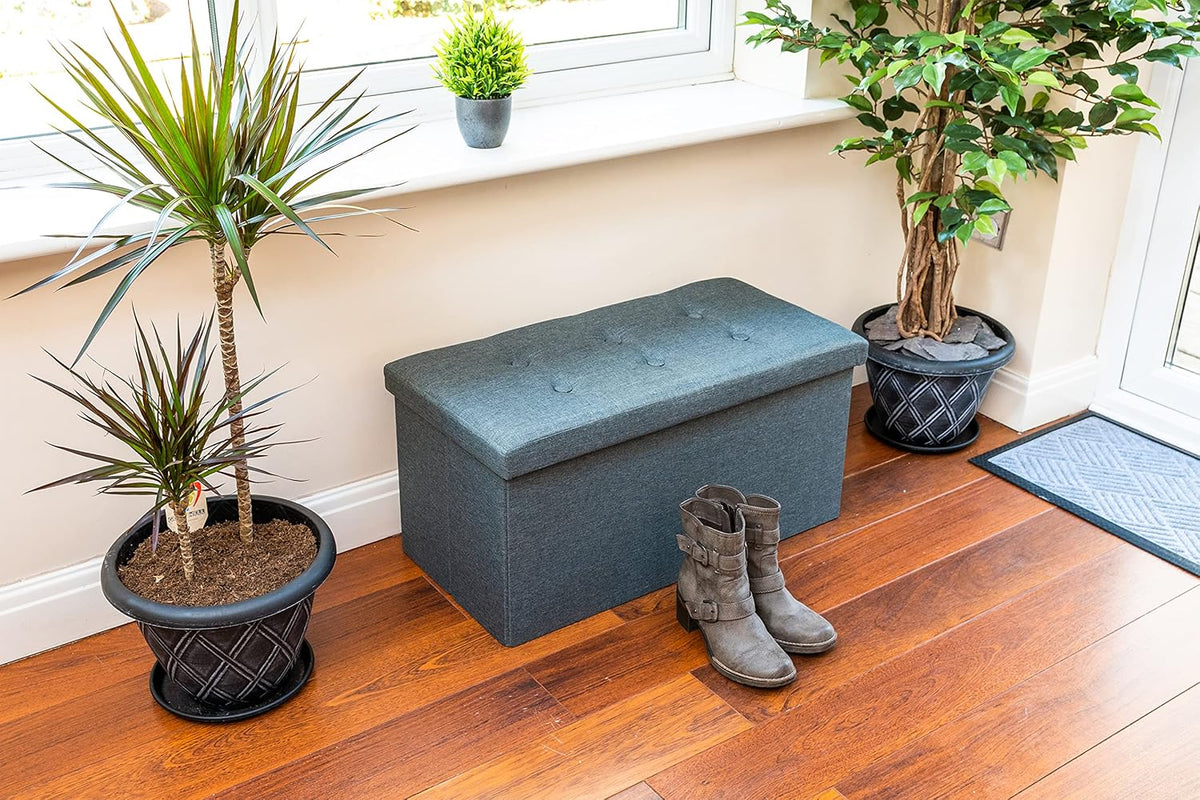 Foldable Ottoman Storage Box – 80L, 2-Seater