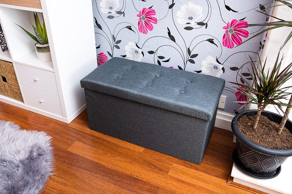 Foldable Ottoman Storage Box – 80L, 2-Seater